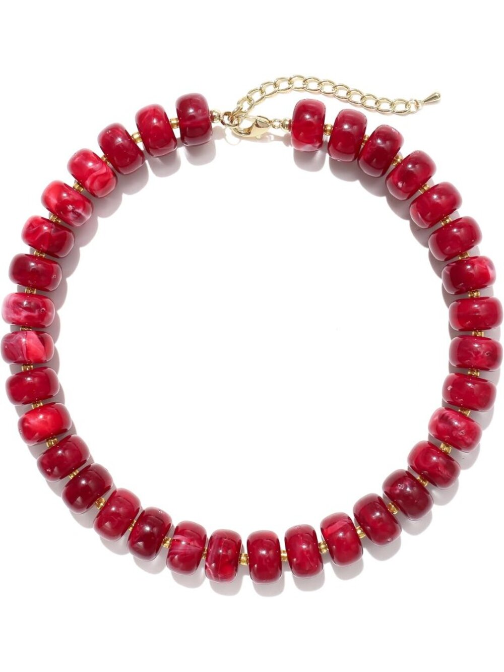 Women's Cute Red Acrylic Beads Choker Trendy Statement Jewelry Gift